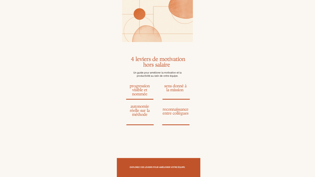 Schéma des leviers de motivation hors salaire